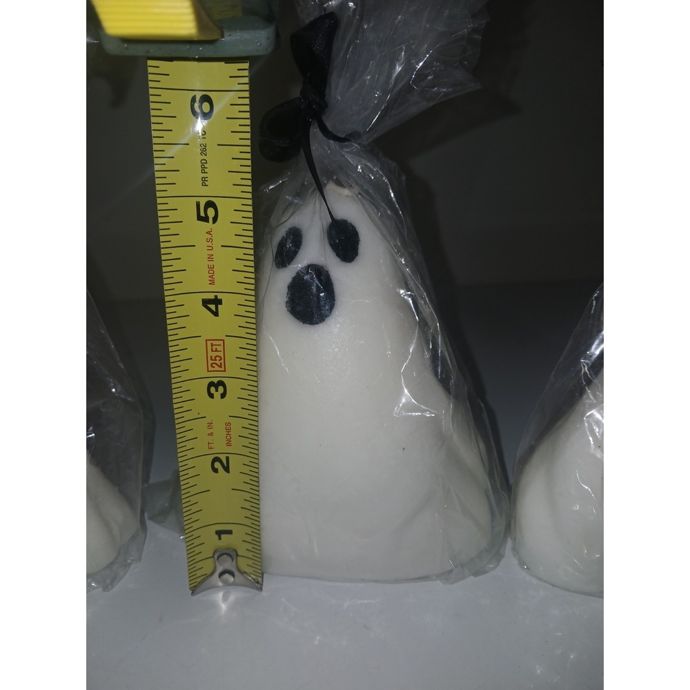 Halloween Ghost Candles Set of 3 Spooky Decor Single Wick Cute White Ghost Candl - Picture 4 of 6